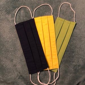 Solid-colored Handmade Facemasks 3 Pack